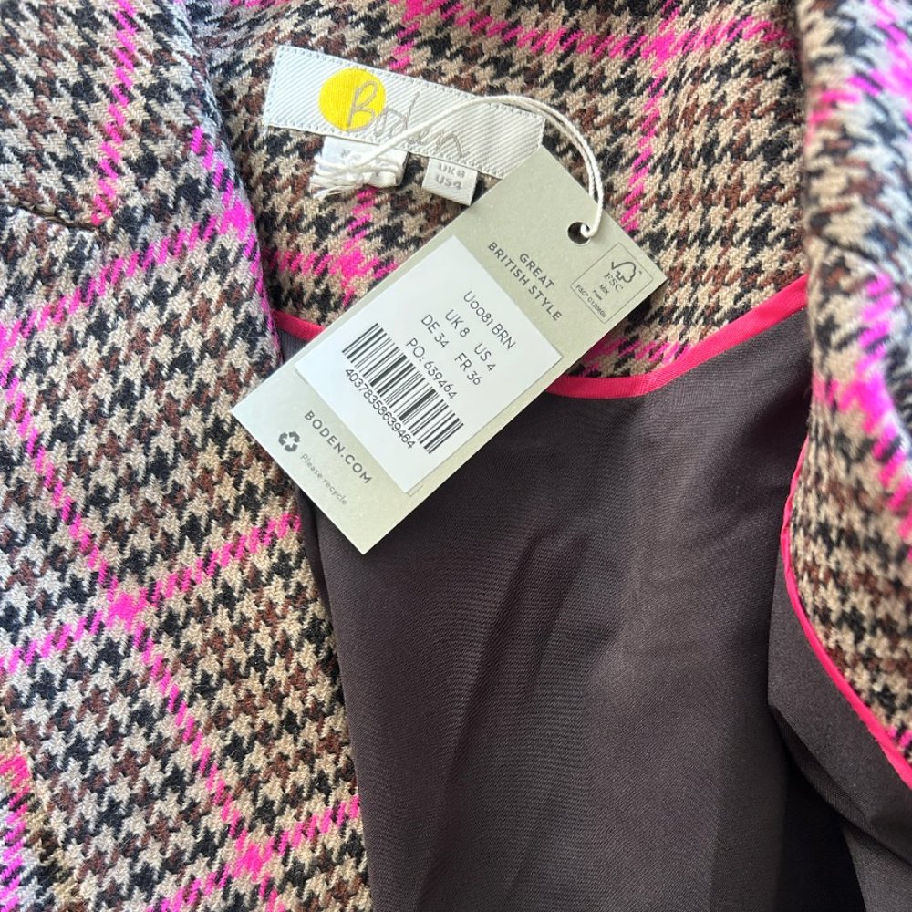 Fitted Tailored Blazer in plaid